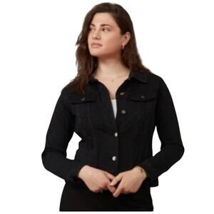 NWT Lola Jeans Black Denim Button Gabriella Jacket Sz Large